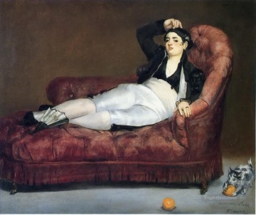 Mujer joven reclinada en traje español Eduard Manet Pinturas al óleo